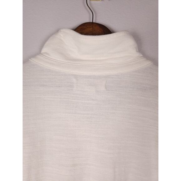 FP Beach by Free People Button Down Textured Sweater Top Ivory Size S Oversized - Picture 10 of 16